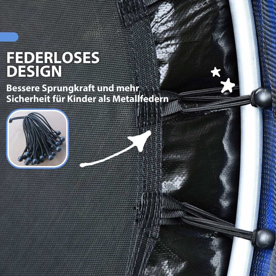 Børnetrampolin, sikkerhedsnet, gummiophæng, op til 45 kg, stålramme, 140x160cm, farverig