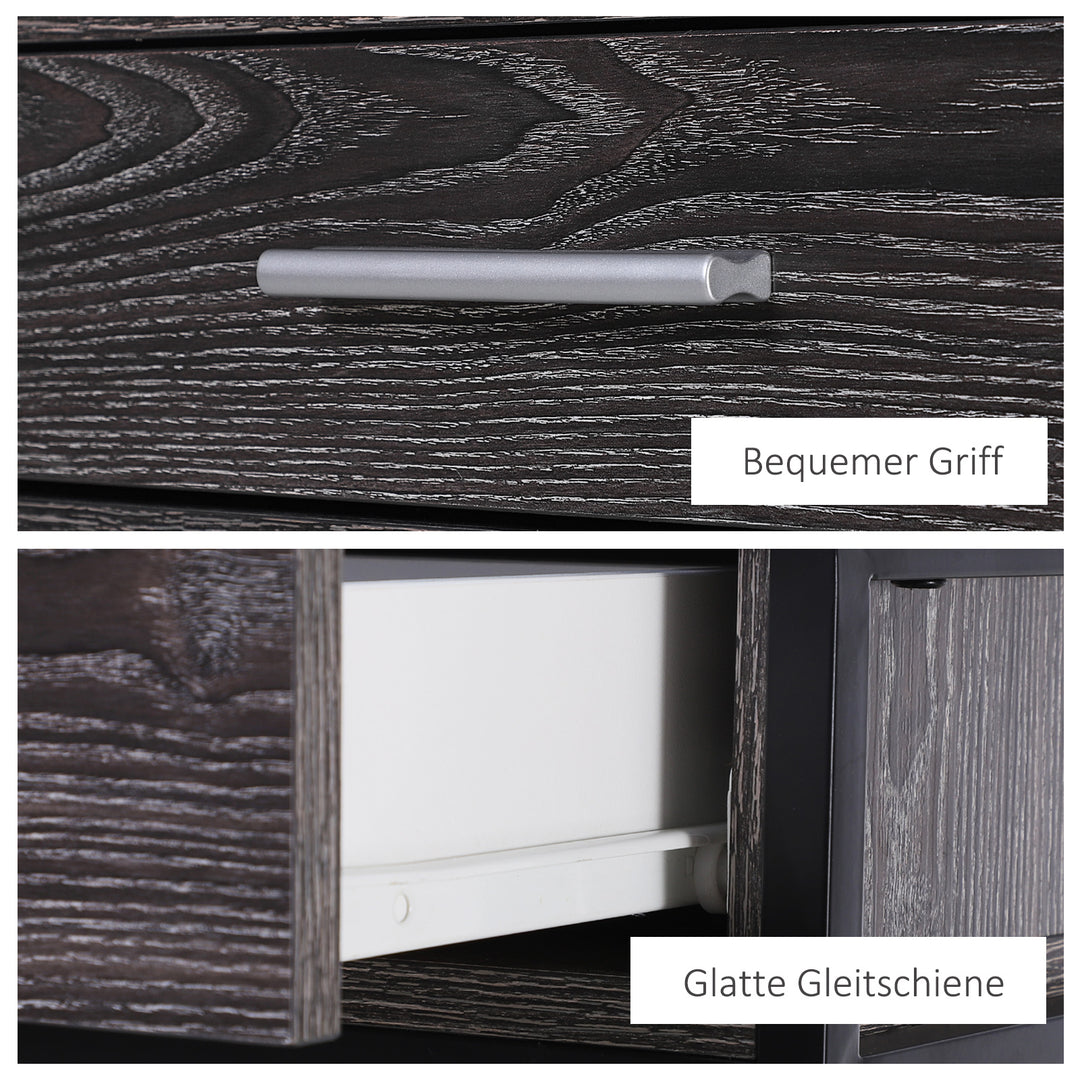 Konsolbord entrébord sidebord 2 skuffer underhylde stålgrå 120 x 30 x 81,5 cm