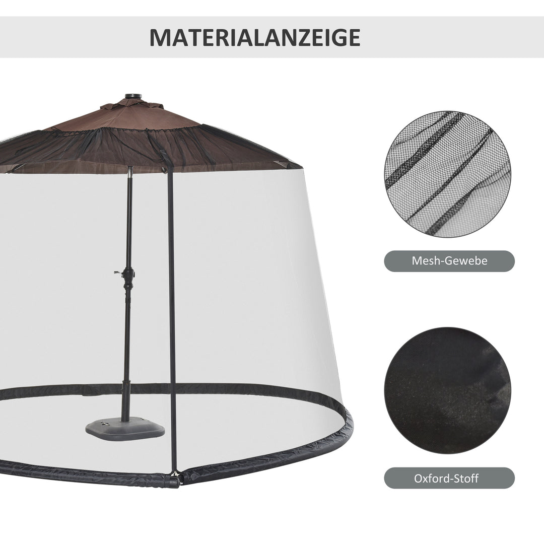 Myggenet til parasol, fluenet, myggenet, sort, Ø3 x H2,3 m