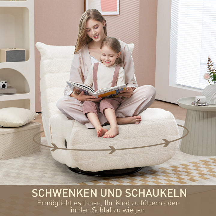 Sækkestol, justerbar, lasteevne op til 150 kg, 84 x 104 x 87 cm, cremefarvet