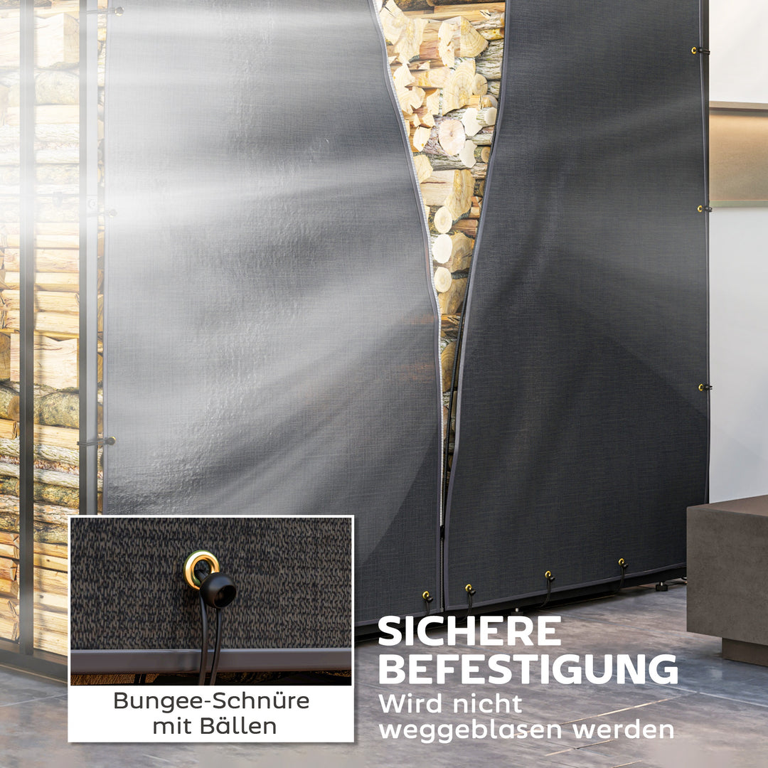 Brændehyldebetræk, sæt med 2, vejr- og støvtæt, 174x173 og 174x161.5, sort