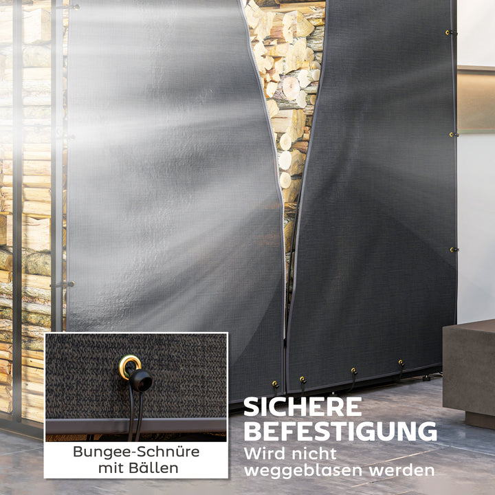 Brændehyldebetræk, sæt med 2, vejr- og støvtæt, 174x173 og 174x161.5, sort