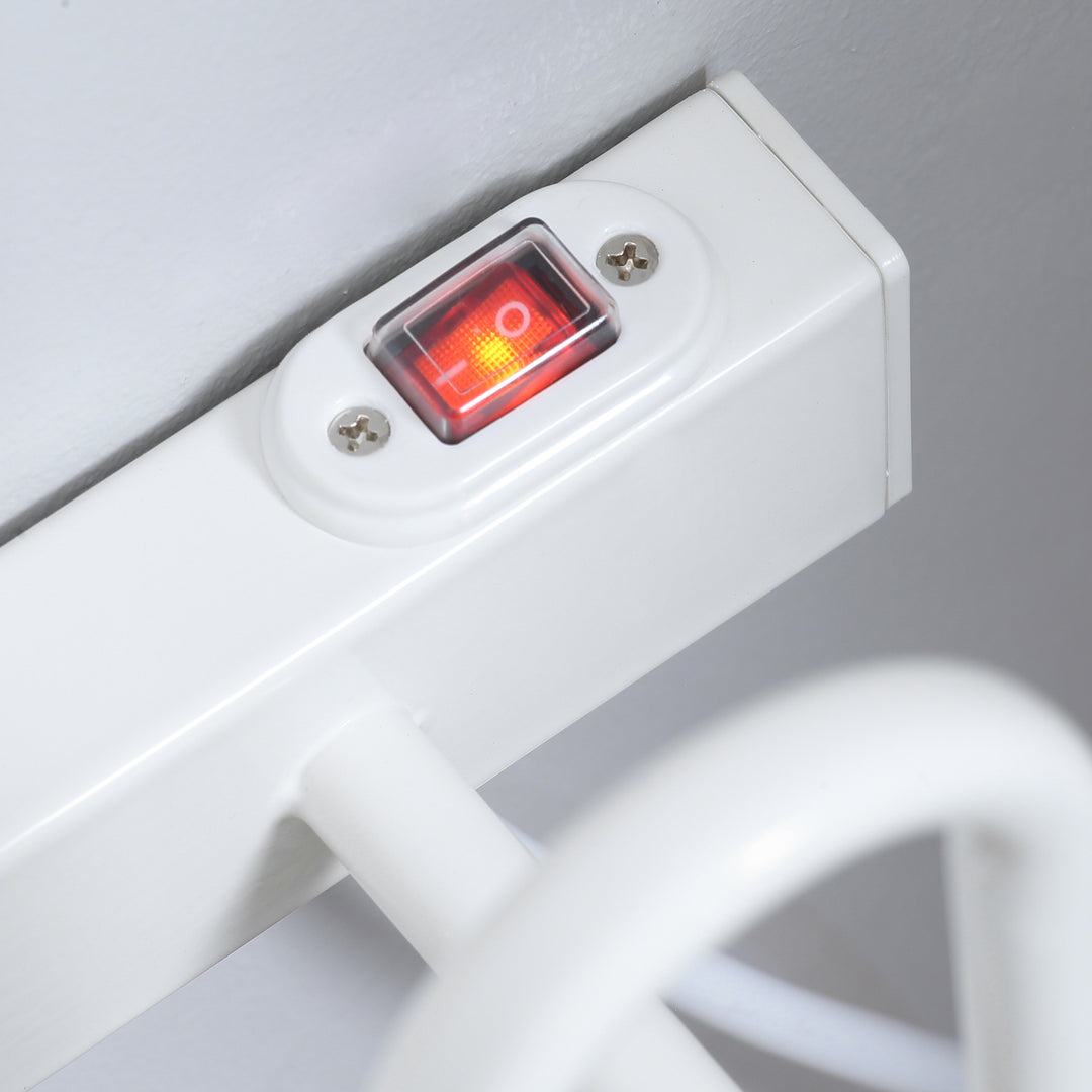 Elektrisk skotørrer, temperatur op til 55°C, vægmonteret, stål, hvid, 76 x 13 x 17 cm