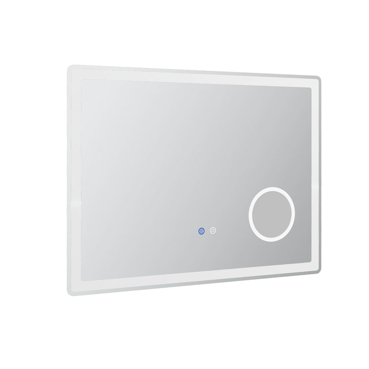 LED-badeværelsesspejl med 3x forstørrelse, touchfunktion, hukommelsesfunktion, antidug, 80 x 60 cm