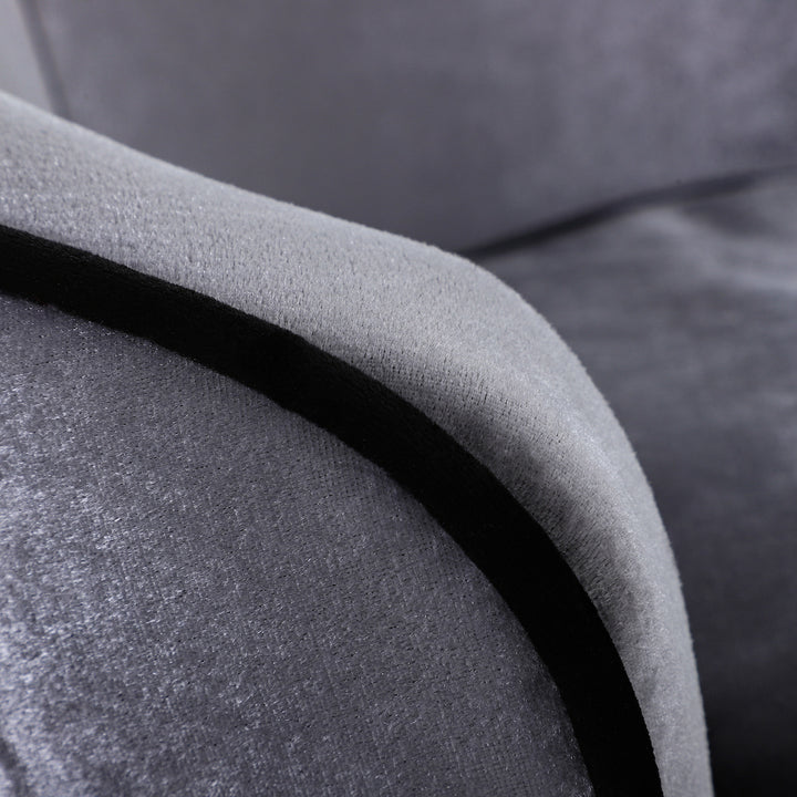 Hundesofa, hundeseng, vaskbar sædehynde, plysbetræk, naturlig træramme, lysegrå, 69 x 49 x 38 cm