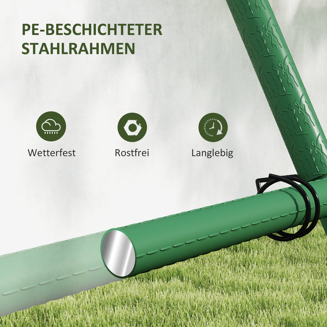 Espalier af stål til fastgørelse af rustfri a-formet espalier til klatreplanter 101x133x227 cm grøn