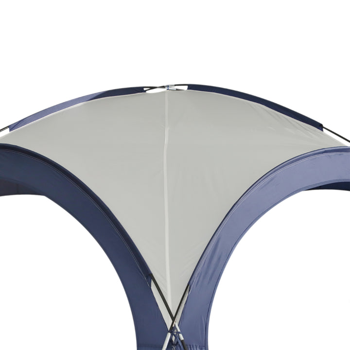 Kuppeltelt til 6-8 personer, pavillon, beskyttelse mod sol og støvregn, 3,5 x 3,5 x 2,22 m, cremehvid