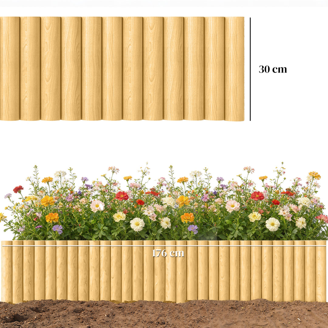 Havehegn, træhegn, 176 cm x 30 cm, hegnspaneler, hundehegn til haven, blomsterbede, dyrebarrier