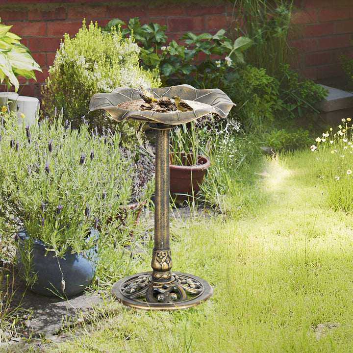 Fuglebad/vandskål, vintage design, stabil base, vinterbestandig, Ø50 x 71H cm, bronze