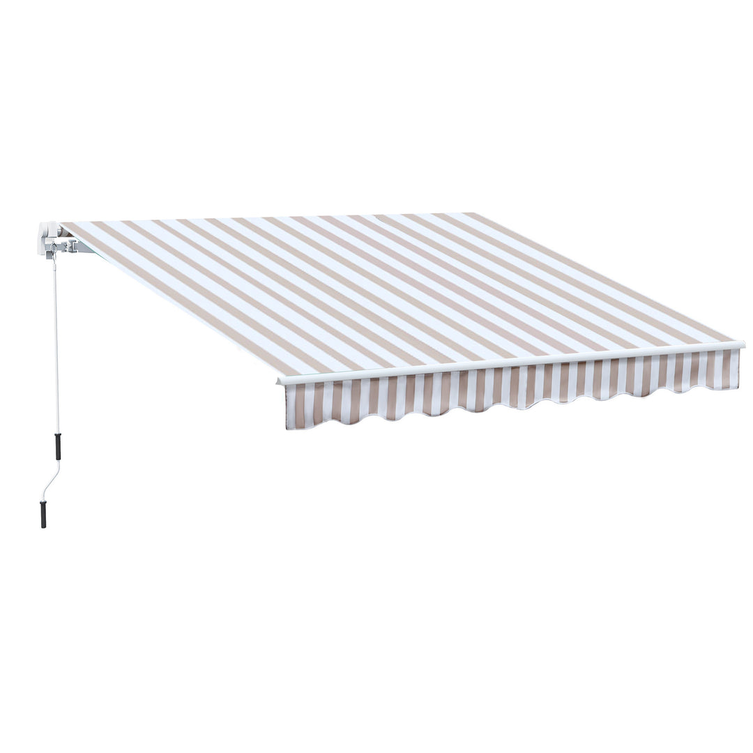 Markise med håndsving, foldearmsmarkise, solafskærmning, vægmontering, balkon, aluminium Berge 3 x 2,5 m