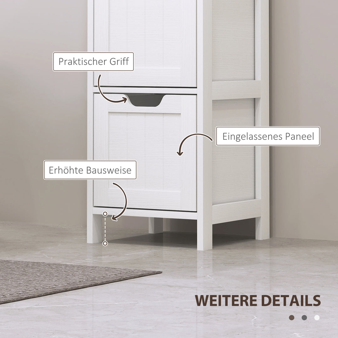 Badeværelsesskab, 2 hylder, 3 skuffer, vandafvisende materiale, hvid