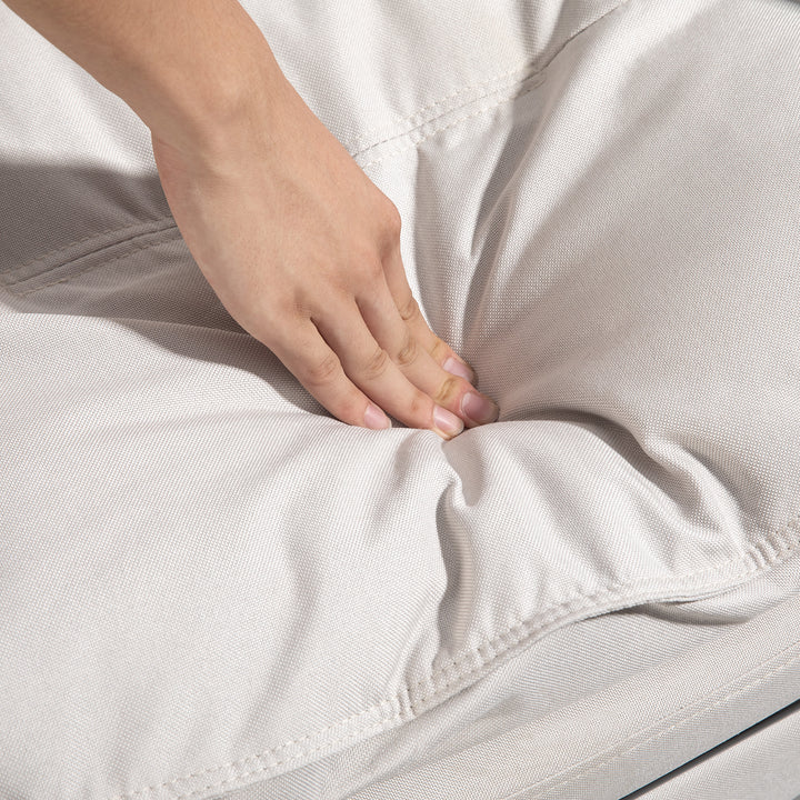 Massagekontorstol, skrivebordsstol med massagefunktion, højdejusterbar, ergonomisk drejestol, nylon, cremehvid