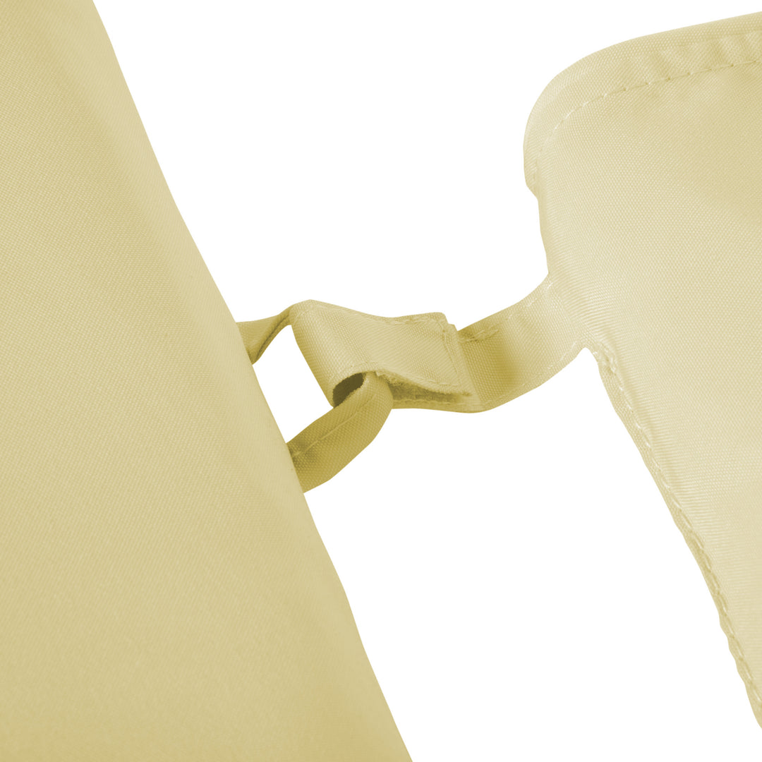 Liggehynde, haveliggestol med aftagelig nakkestøtte, betræk polyester + bomuldsfiber, cremehvid, 198 x 53 x 5 cm