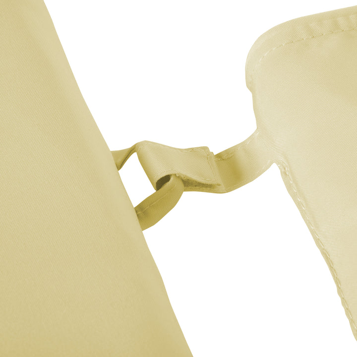 Liggehynde, haveliggestol med aftagelig nakkestøtte, betræk polyester + bomuldsfiber, cremehvid, 198 x 53 x 5 cm