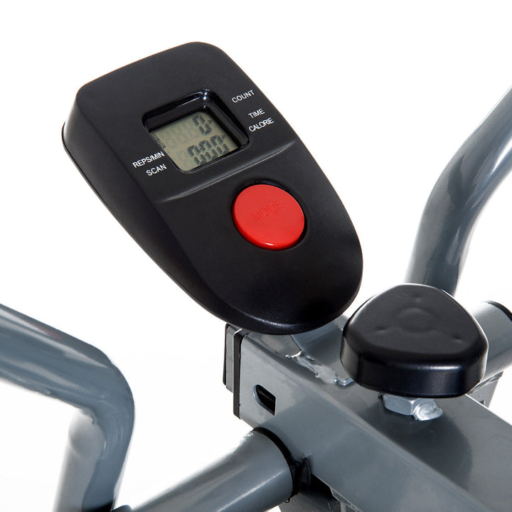 Crosstrainer, motionscykel, lcd-skærm, justerbar brystpude, stål, sølv, 96 x 60 x 152 cm