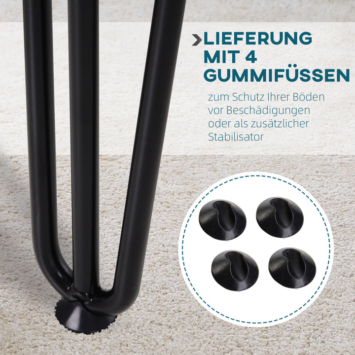 Bordbensæt, 4 stålbordben, gaffeldesign, 40 kg lasteevne, sort