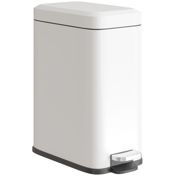 Metal skraldespand, 5 l kapacitet, med fodpedal, med indvendig spand, hvid