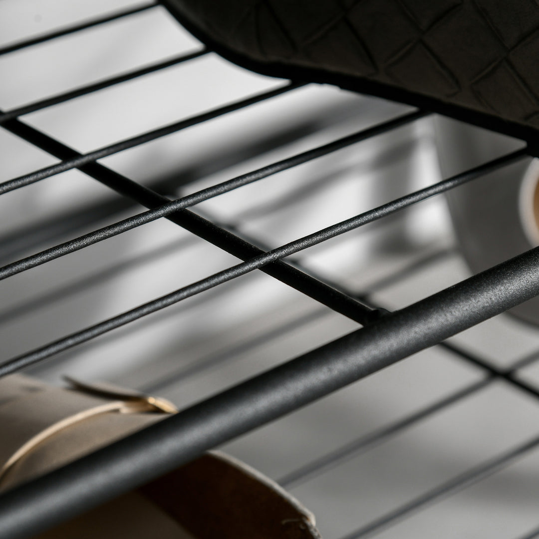 Knagerække skohylde tøjstativ med 8 knager 2 hylder mdf sort 72 x 34 x 185 cm