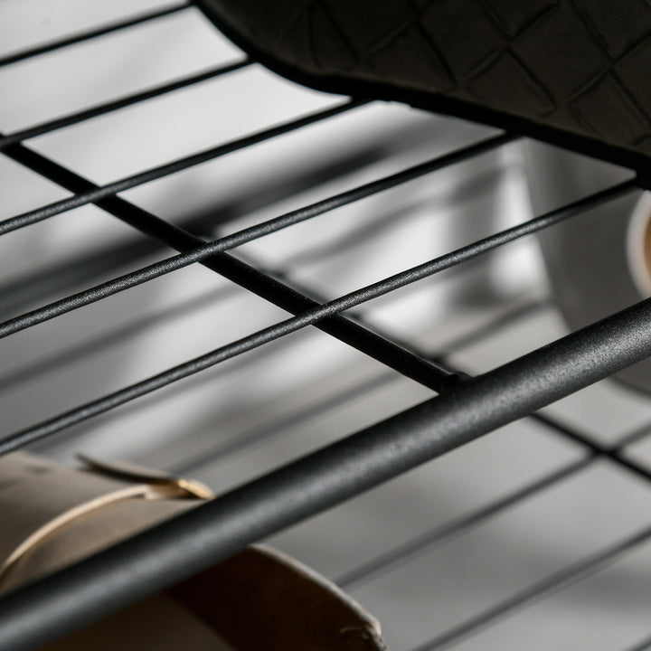 Knagerække skohylde tøjstativ med 8 knager 2 hylder mdf sort 72 x 34 x 185 cm