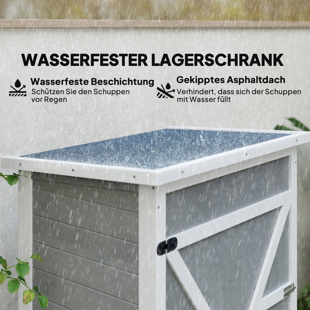 Redskabsskur med hylder vejrbestandig 75 x 56 x 115 cm grå