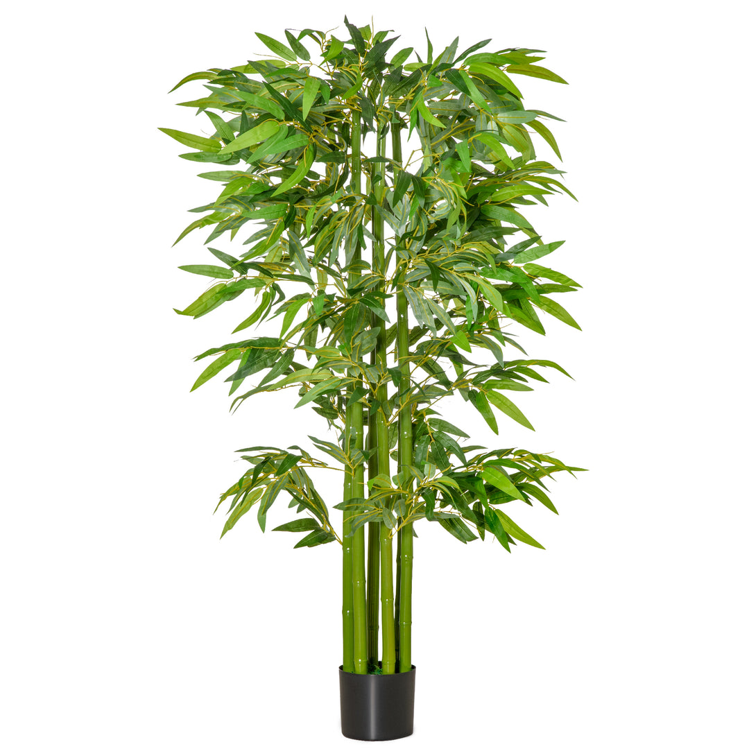 Stor kunstig bambus, 160 cm, kunstig plante, kunstige plastikplanter i en potte, falsk plante der ser ægte ud, til stue, soveværelse, kontor, have, moderne dekoration, gave