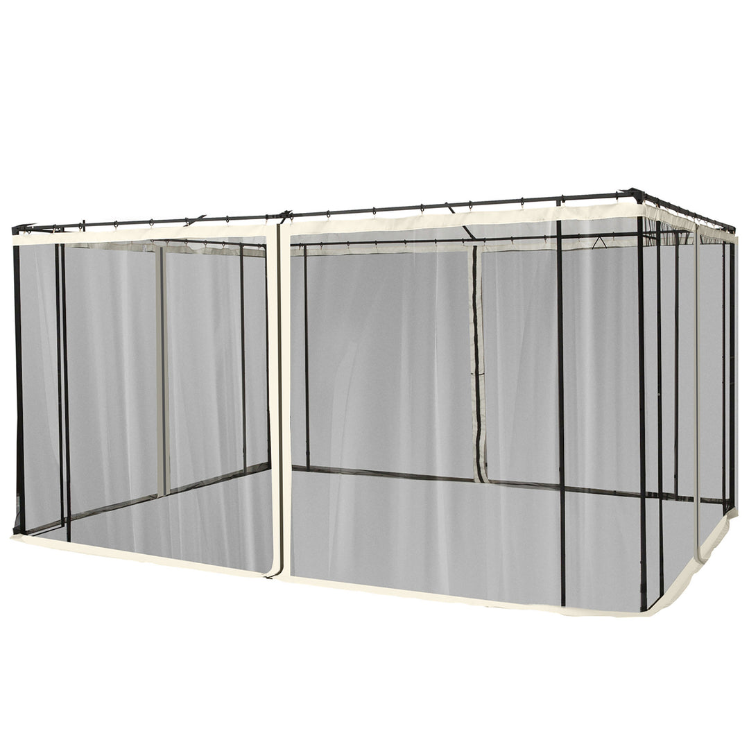 Reservenetgardin til 3 x 4 m havepavilloner, insektnet, med lynlåse, polyester, sort