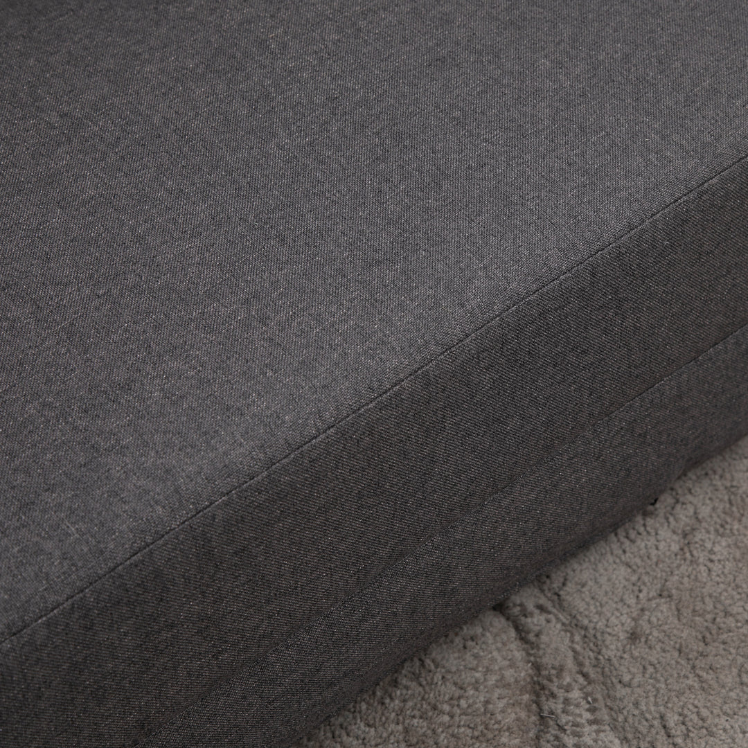 Gulvstol foldmadras liggeunderlag, 2-i-1 design, aftagelig pude, 60 x 80 x 56 cm, mørkegrå