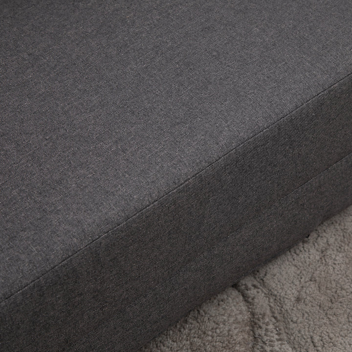 Gulvstol foldmadras liggeunderlag, 2-i-1 design, aftagelig pude, 60 x 80 x 56 cm, mørkegrå