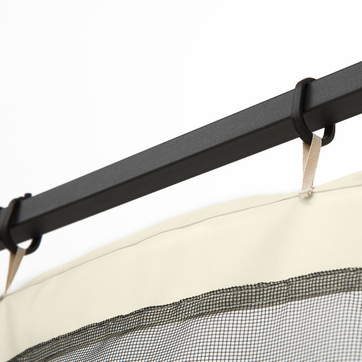Reservenetgardin til 3 x 4 m havepavilloner, insektnet, med lynlåse, polyester, sort