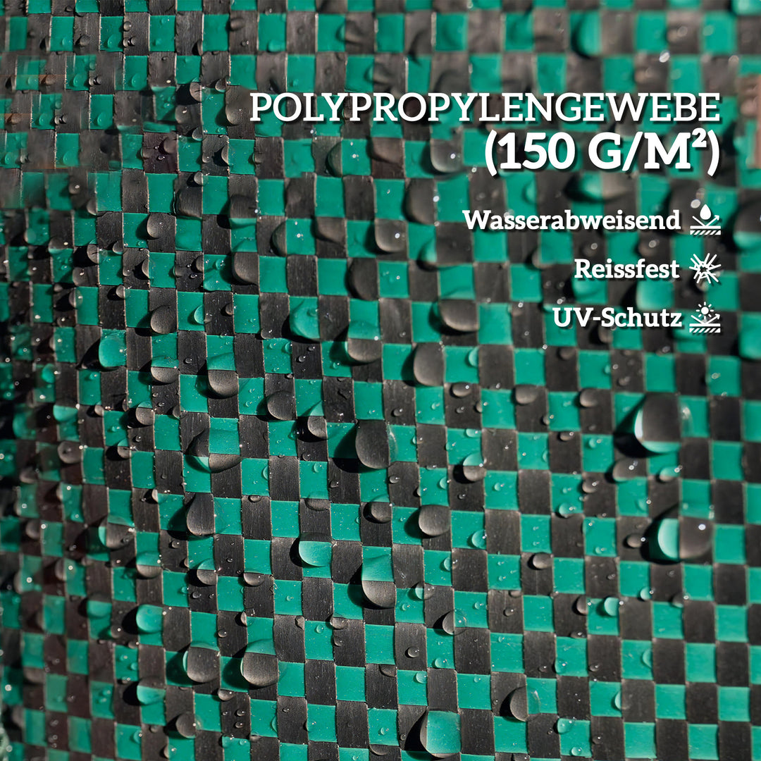 Havepose 3x120l vandtæt haveaffaldspose med håndtag, robust bladpose uv-beskyttelse grøn