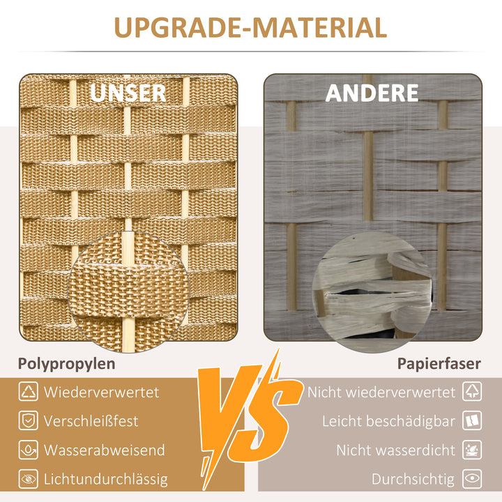 4-Panels rumdeler, foldbar privatlivsskærm, privatlivsskærm til stue, soveværelse, hjemmekontor, naturlig