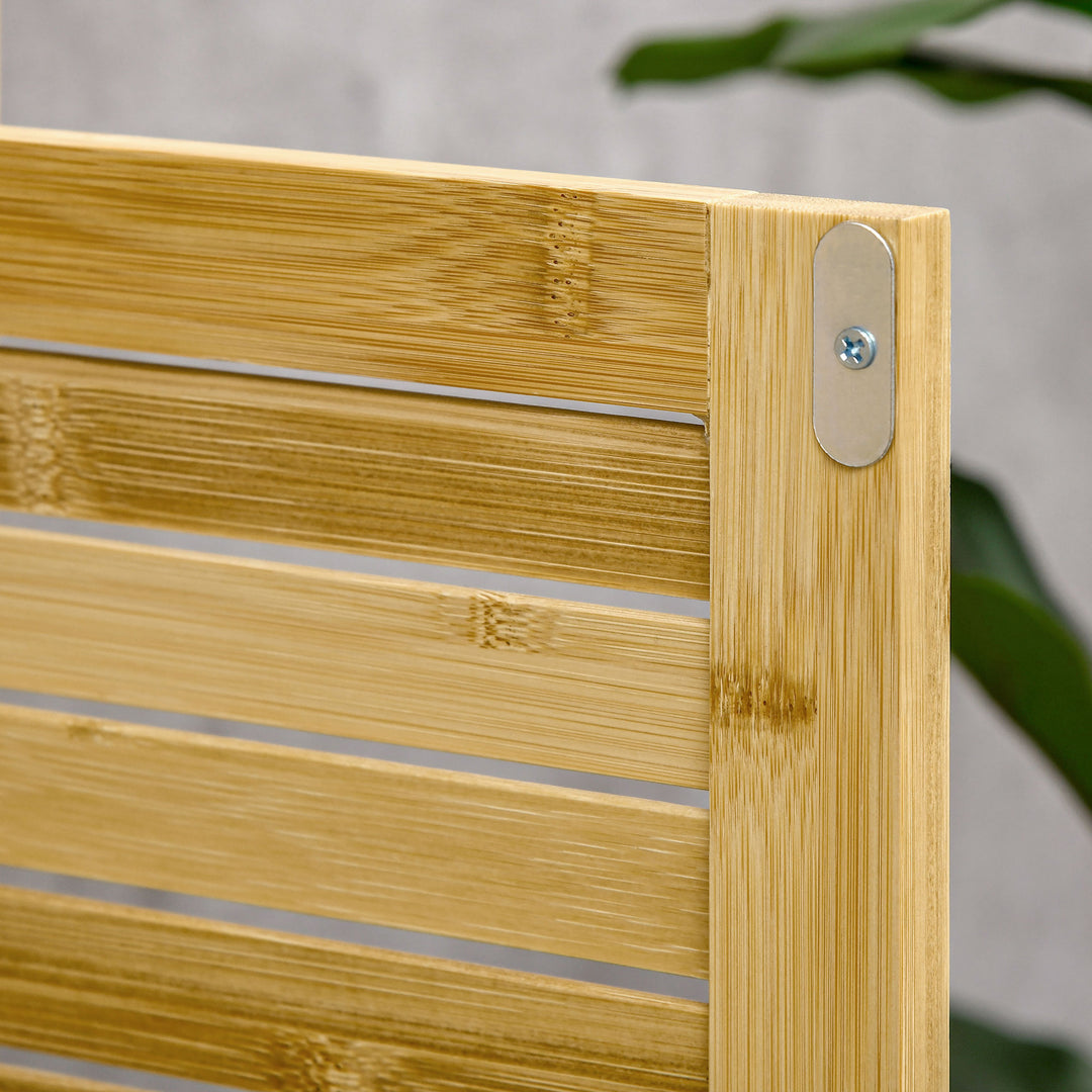 Badeværelsesskab i bambus med 2 lameldøre, 50 x 25,5 x 92 cm