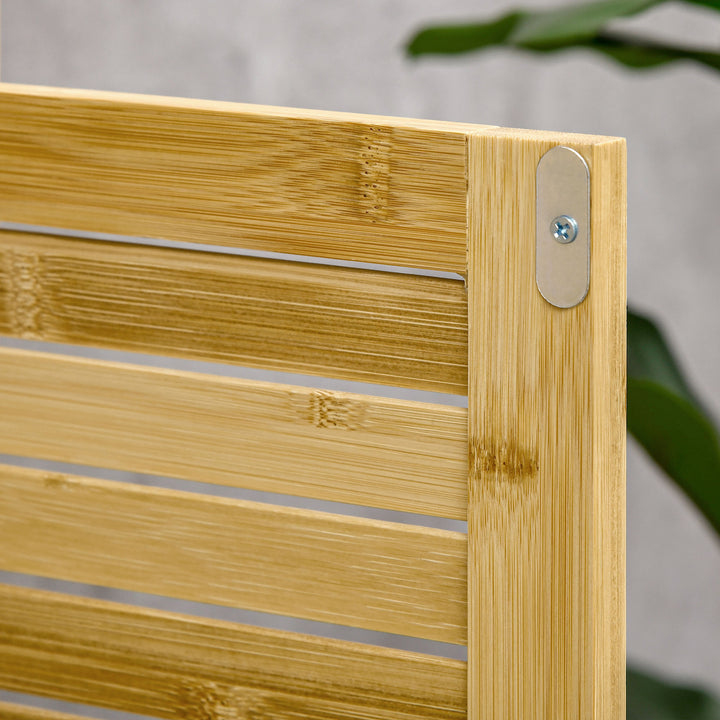 Badeværelsesskab i bambus med 2 lameldøre, 50 x 25,5 x 92 cm