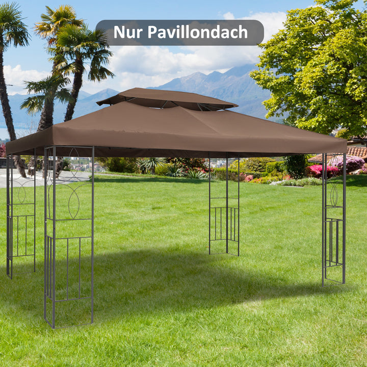 Udskiftningstag til havepavilloner 3x4m polyester kaffe