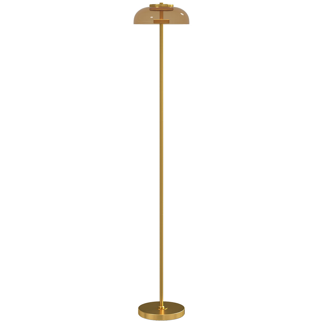 LED-gulvlampe til stuen, gulvlampe med 3000 K varmt lys, fodkontakt, 25 x 25 x 134 cm, messing