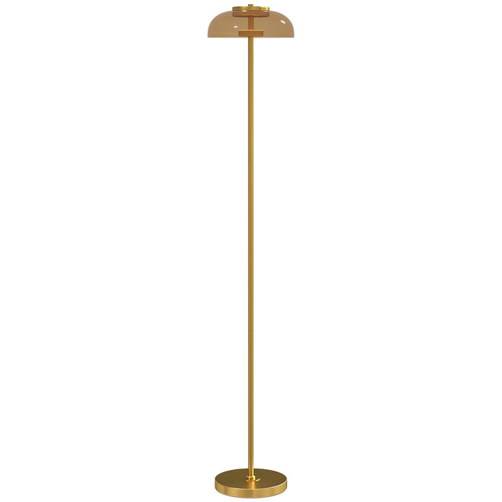 LED-gulvlampe til stuen, gulvlampe med 3000 K varmt lys, fodkontakt, 25 x 25 x 134 cm, messing