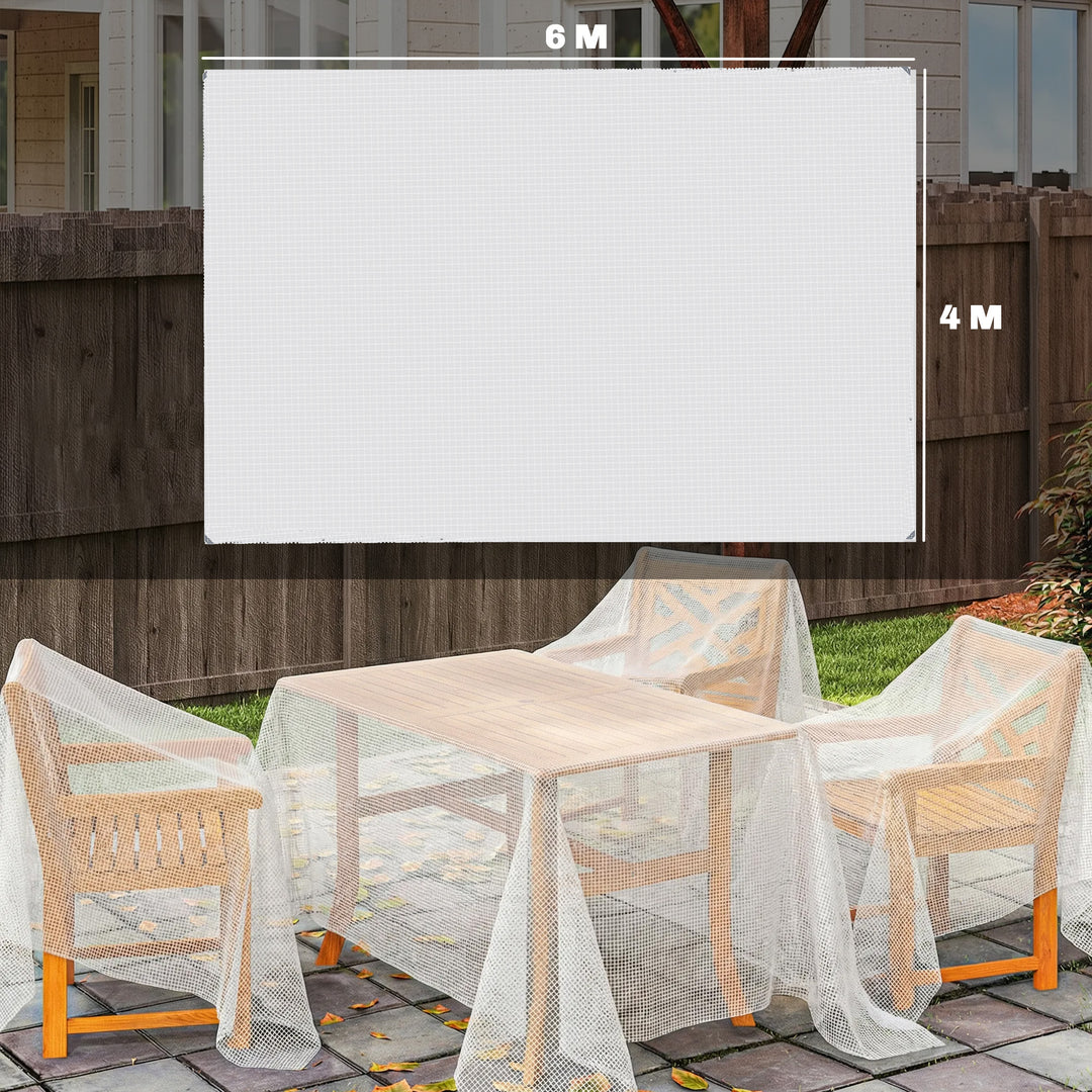 Vandtæt presenning, 4 x 6 m, 140 g/m², robust vævet presenning, hvid