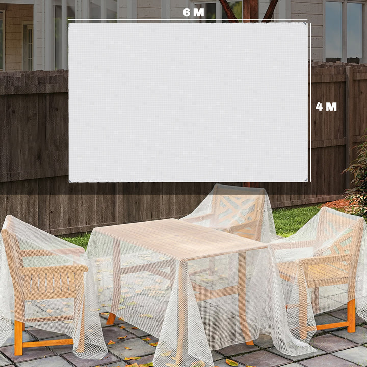 Vandtæt presenning, 4 x 6 m, 140 g/m², robust vævet presenning, hvid