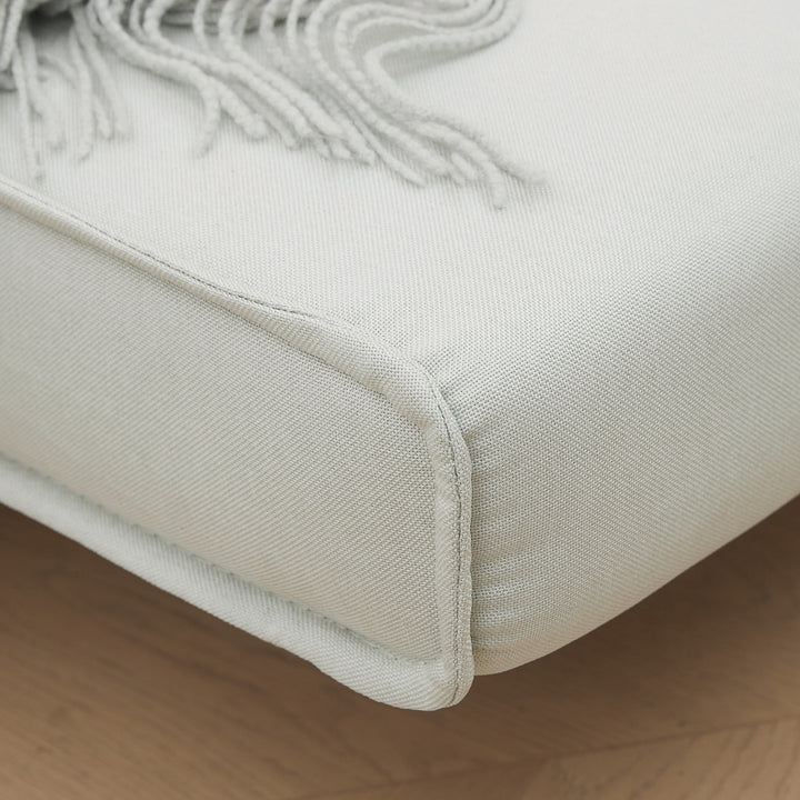 Enkelt sovesofa sovesofa foldsofa justerbar ryglæn liggestol nordisk skandinavisk 25d skum hushør imiteret grantræ cremehvid 94 x 78 x 80 cm