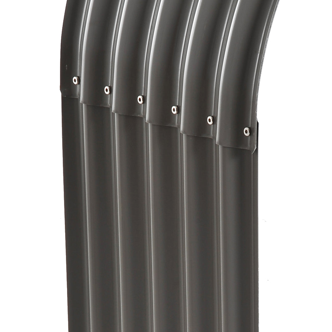 Brændereol i træ, vejrbestandigt stål, 212 cm x 46 cm x 112 cm, grå