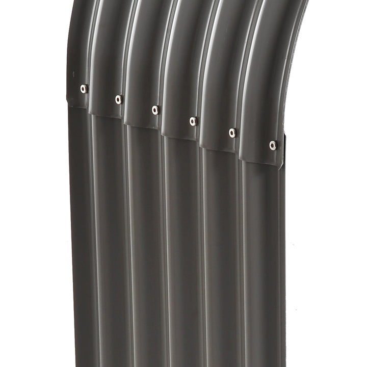 Brændereol i træ, vejrbestandigt stål, 212 cm x 46 cm x 112 cm, grå