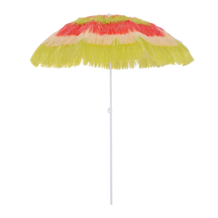 Hawaii-parasol, solskærm, haveparasol, højdejusterbar, vipbar, farverig, Ø160 x 190 cm