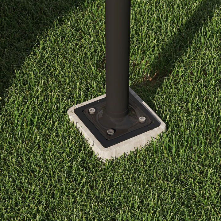 Paraplystativ, parasolfod, jordholder til parasoller, fast installation, metal, mørkegrå