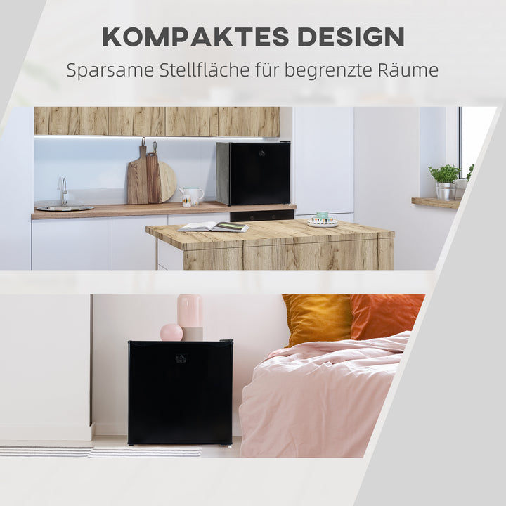 Minifryser 35 L, elektrisk, fritstående, 45 W, minifryser/minikøleskab, 41 dB, -14 til -24 ℃, 5-trins temperaturkontrol, 47 x 44,2 x 48,8 cm, sort