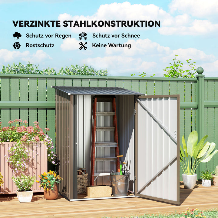 Stålredskabsskur 100 x 103 x 160 cm brun