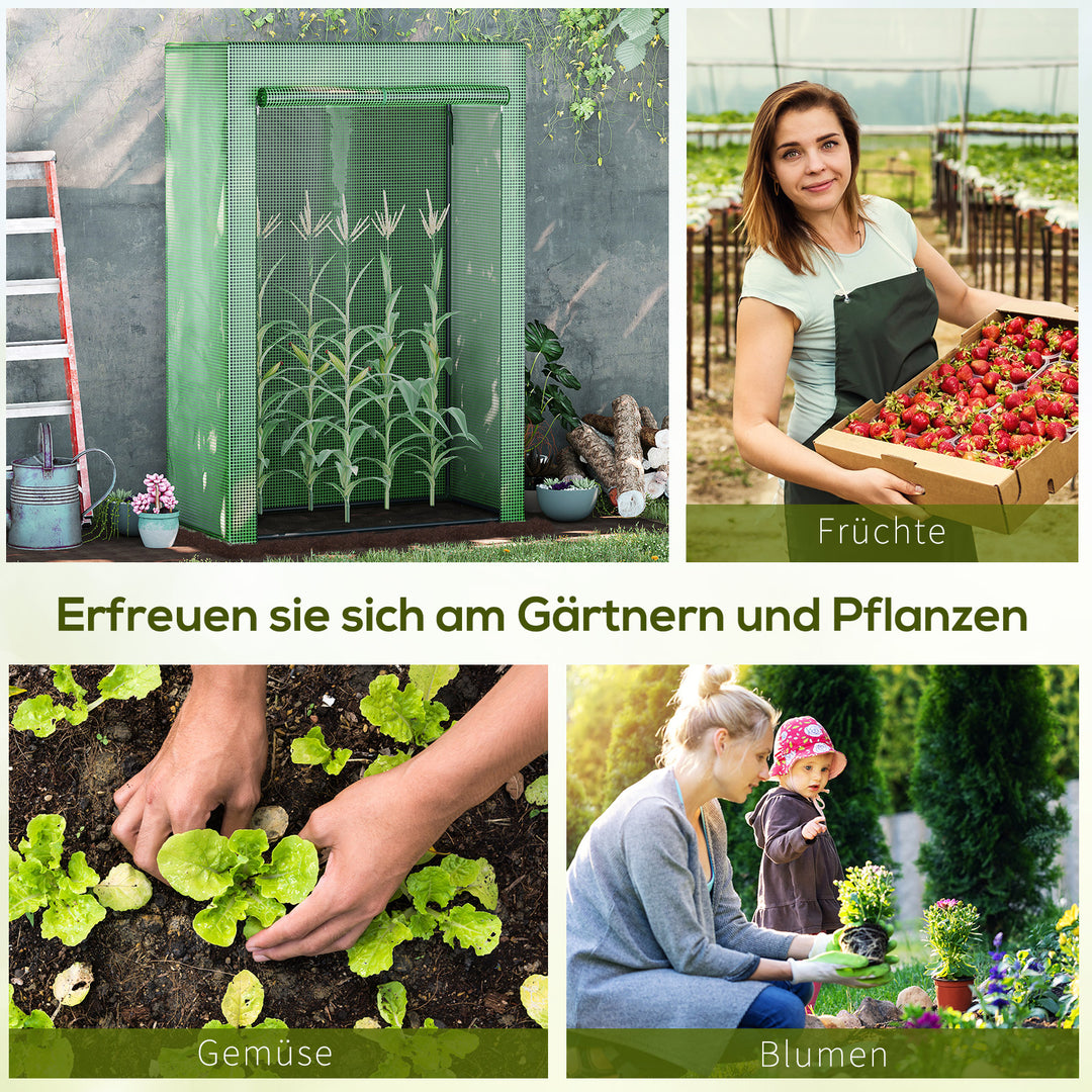 Solrigt drivhus med dør, vintersikkert stålfilmdrivhus, drivhus til altan, have, tomathus 100x50x150cm, tomatdrivhus til tomater, grøntsager, blomster, planter, grønne områder