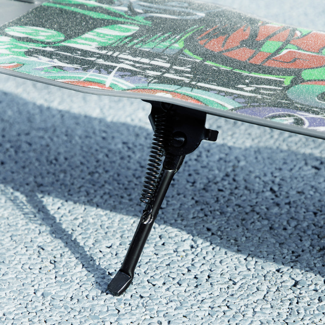 Løbehjul, højdejusterbar, baghjulsbremse, foldbar, 100 kg lasteevne, grøn