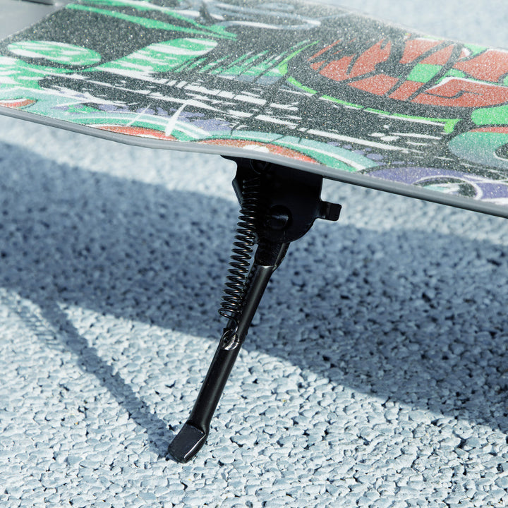 Løbehjul, højdejusterbar, baghjulsbremse, foldbar, 100 kg lasteevne, grøn