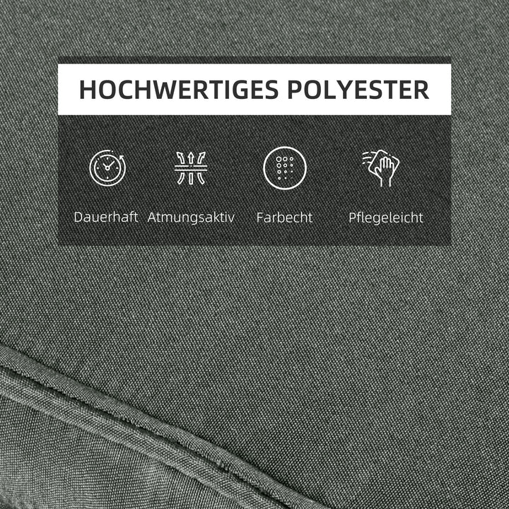 Liggehynde, haveliggestol med aftagelig nakkestøtte, betræk af polyester og bomuldsfibre, grå, 198 x 53 x 5 cm