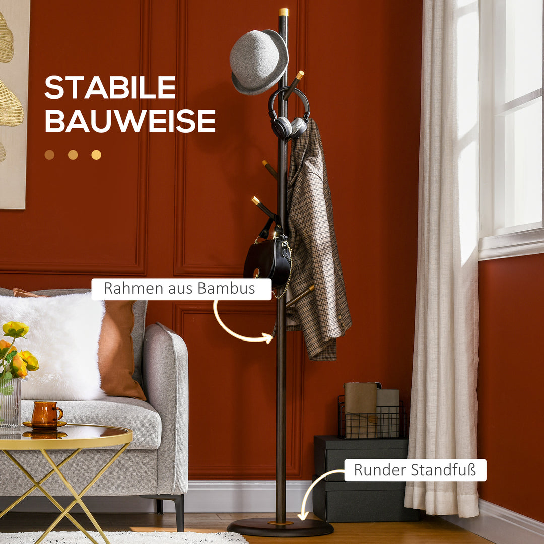 Stumtjener i bambus, 6 knager, valnøddebrun